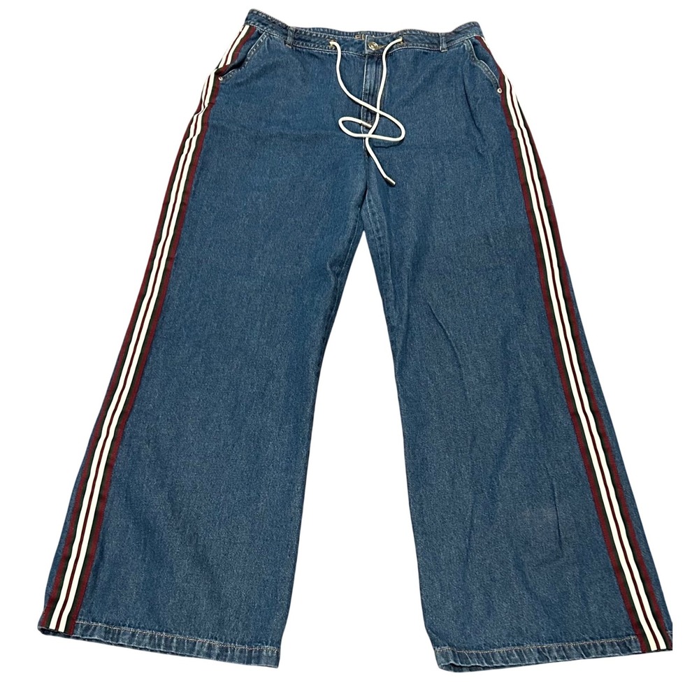 ELA Denim wide leg baggy jeans‎ drawstring retro women's 16 streetware